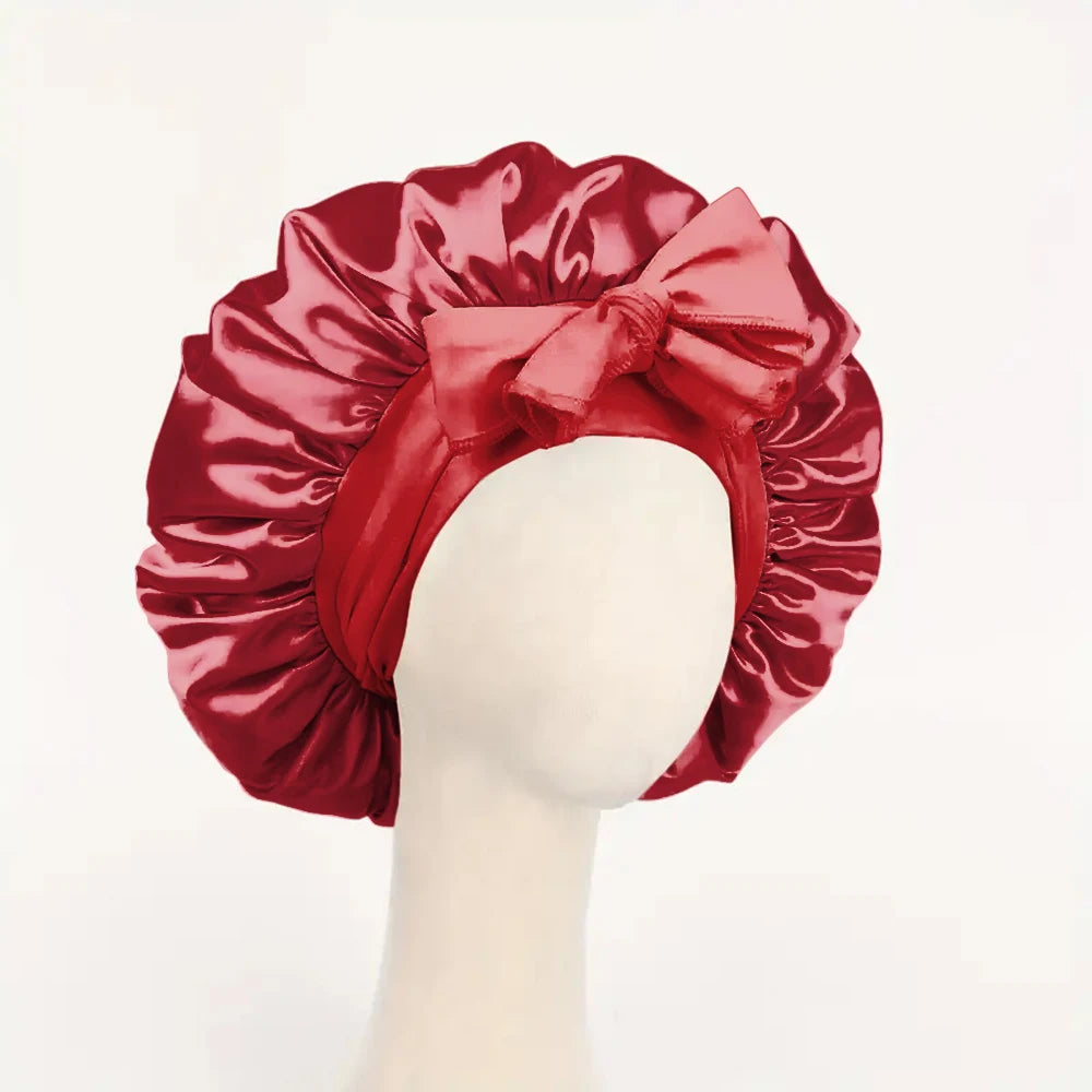 Satin Sleep Bonnet - Adjustable Hair Protection Cap