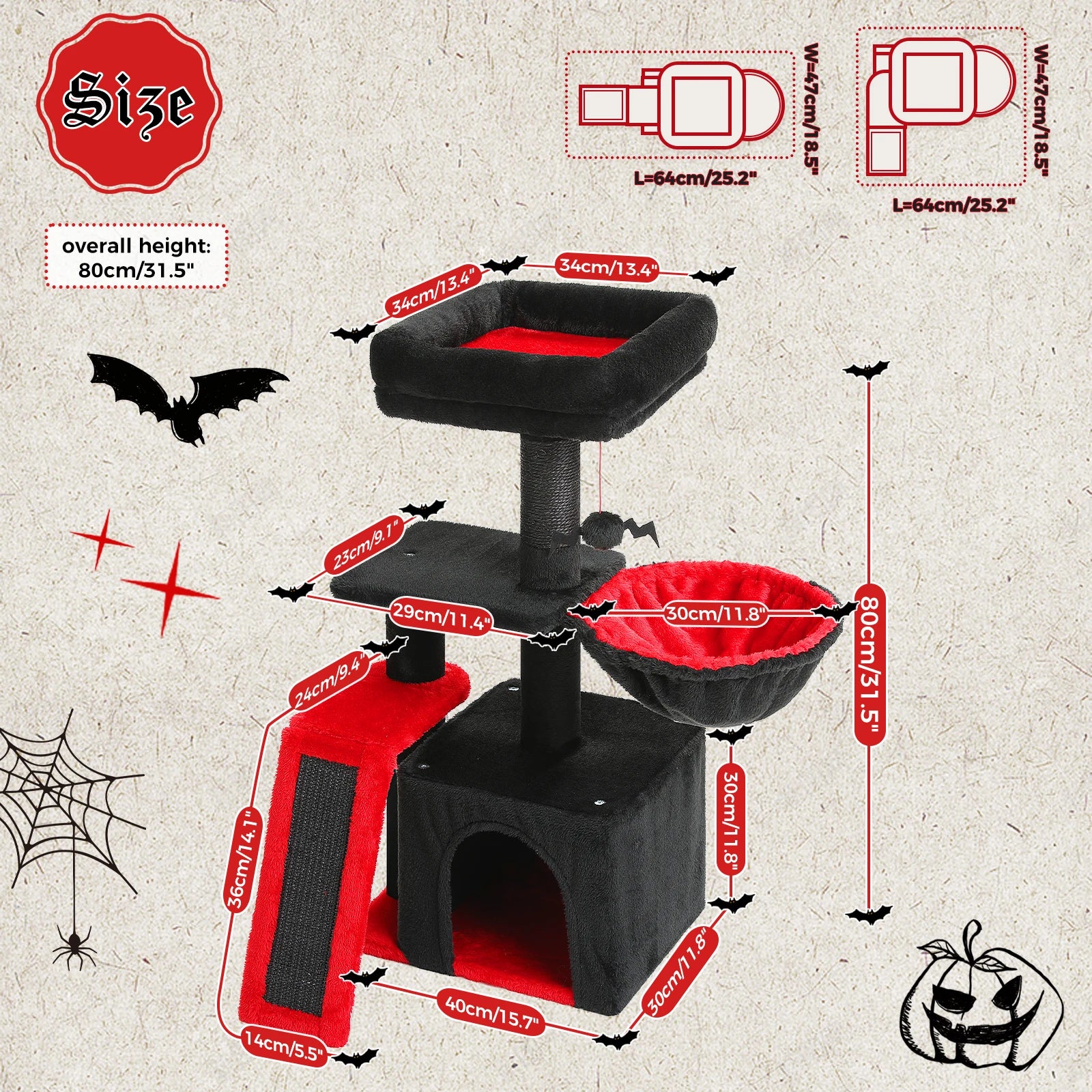 Tour d'Activité pour Chats - Hamac et Griffoirs