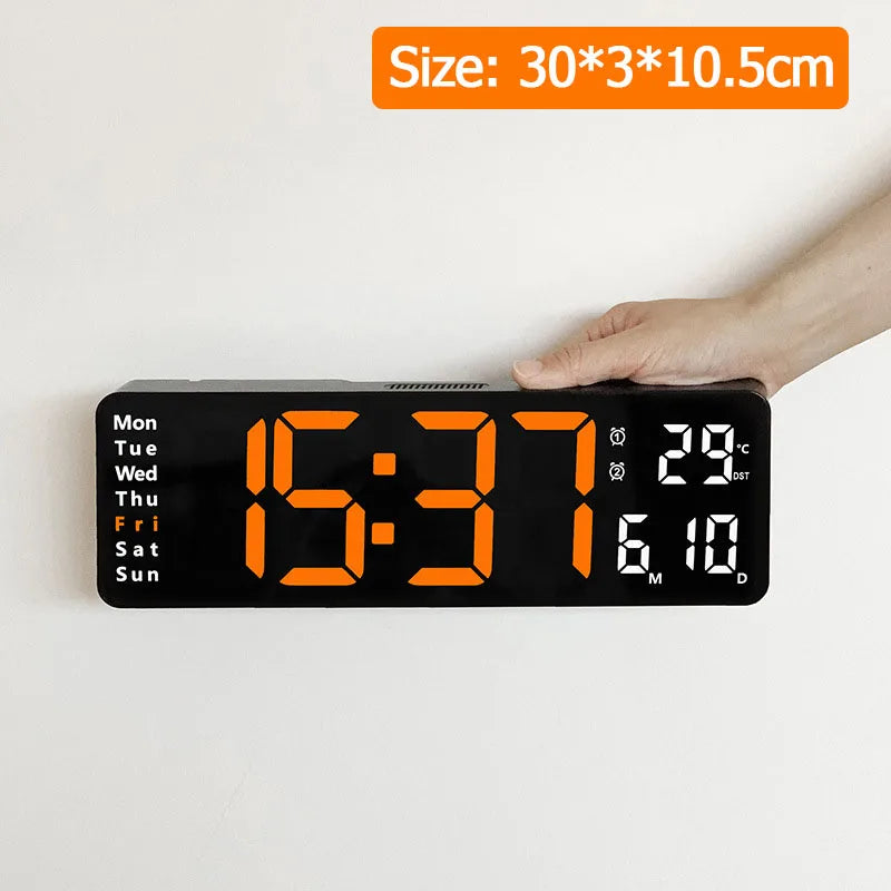 Horloge Murale LED Multifonction Télécommande et Mémoire