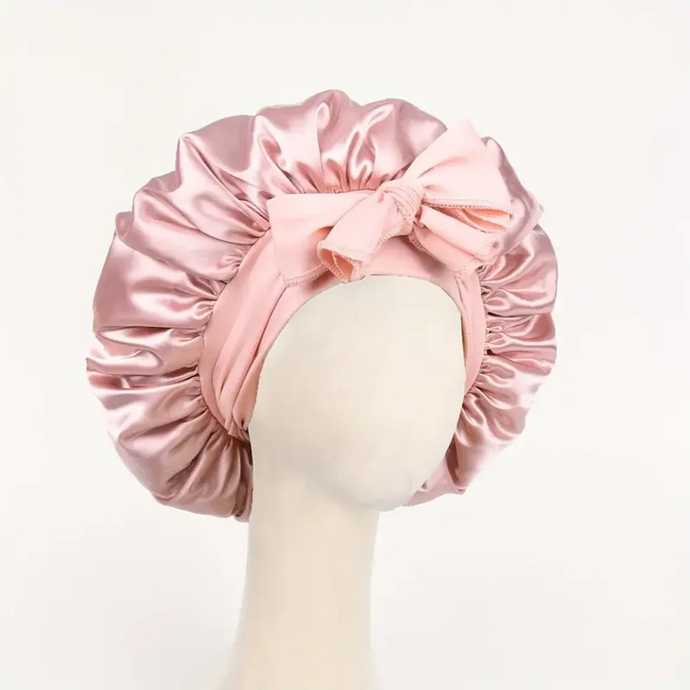 Satin Sleep Bonnet - Adjustable Hair Protection Cap