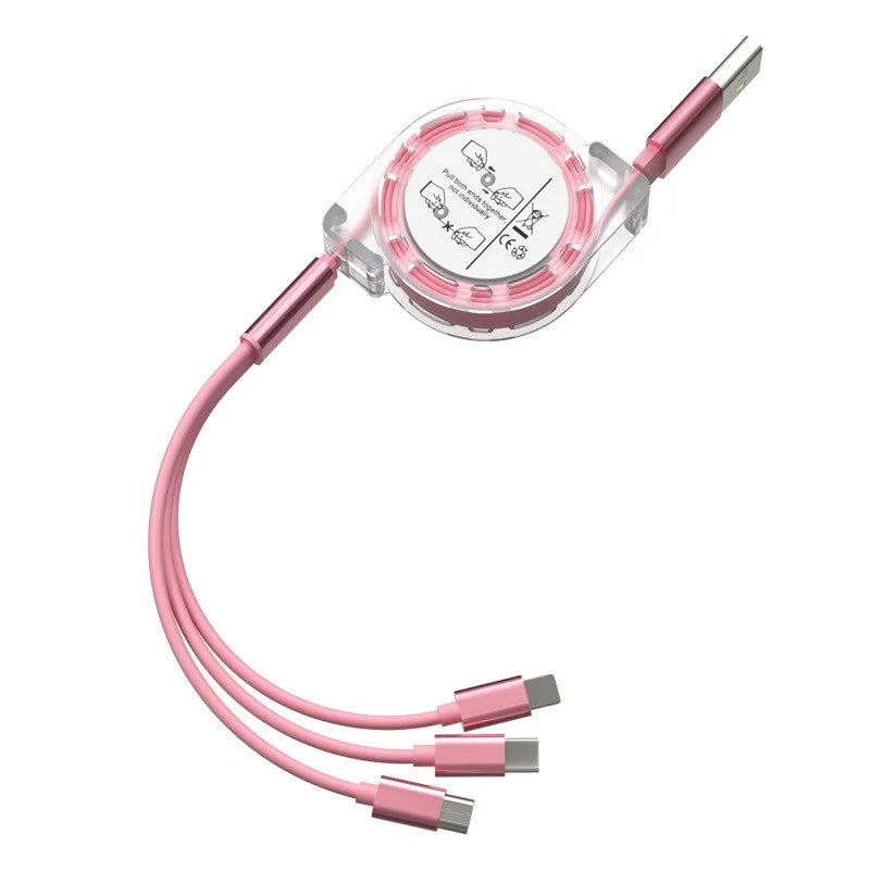 Câble 3 en 1 Nylon Tressé - Charge Rapide Universelle