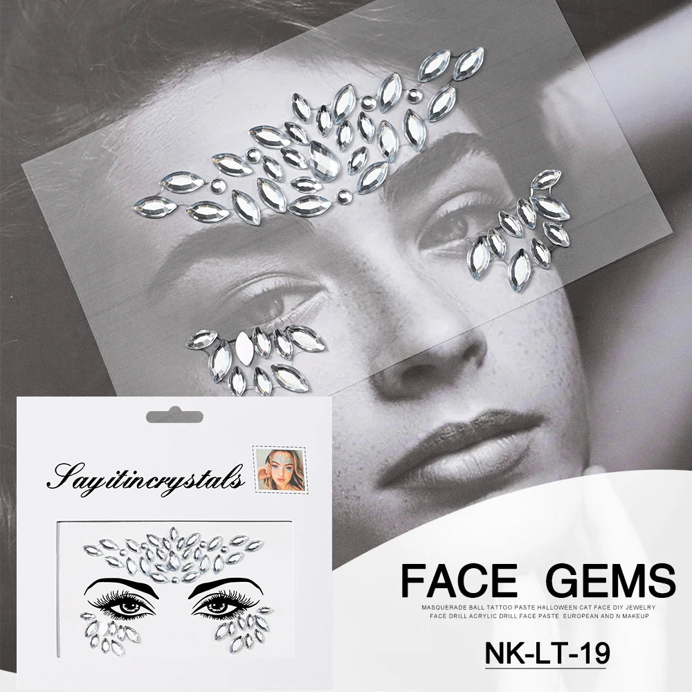 Strass 3D pour Visage - Éclat Festif