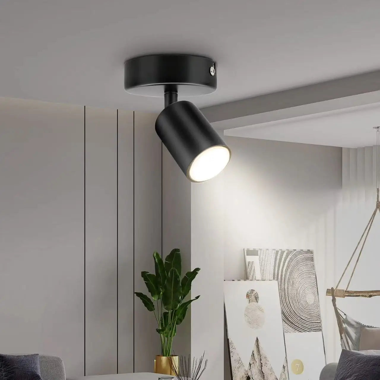 ModernEco Noir LED Ceiling Light - Easy Install, GU10