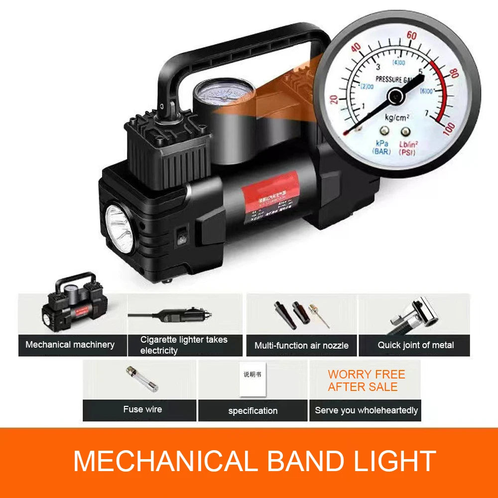 NEWBEAT 12V Dual Cylinder Air Pump with LED Light