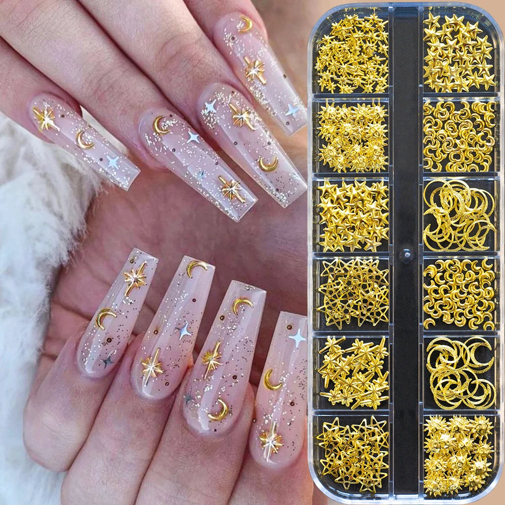 Charms Océan Doré 3D pour Nail Art