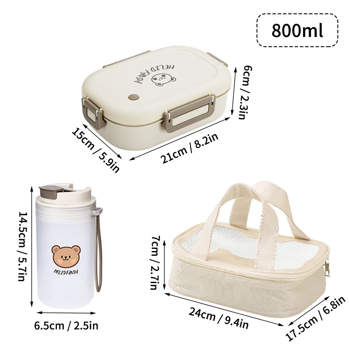 Boîte Bento Écologique 3 Compartiments WORTHBUY