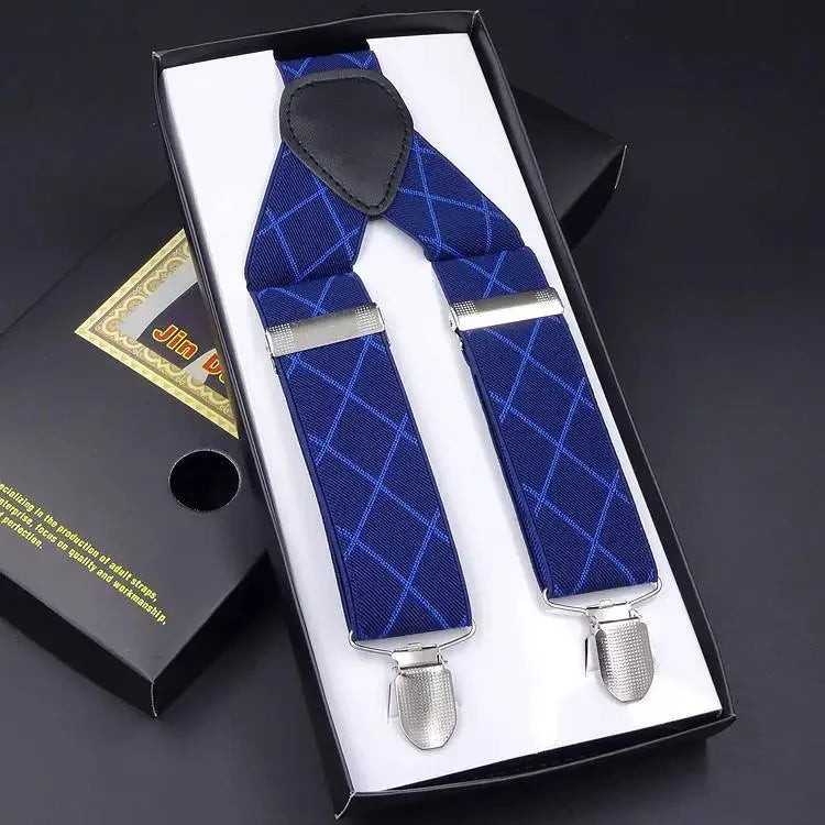 Chic Multicolor Clip Suspenders for Men - 3 Clips