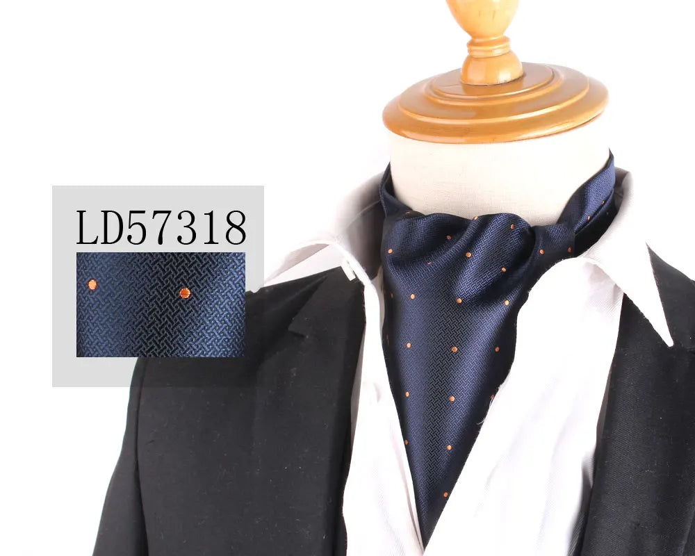 Cravate Jacquard Floral Ascot Luxe pour Hommes