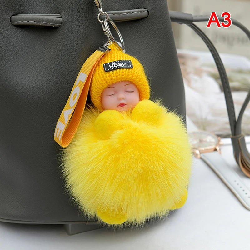 Charming Plush Fox Fur Keychain Pendant