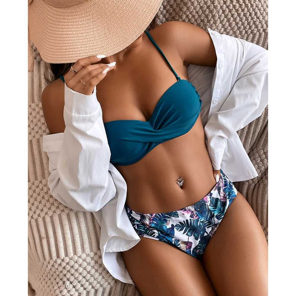 Floral Leopard Bikini Set - Summer Beach Vibes