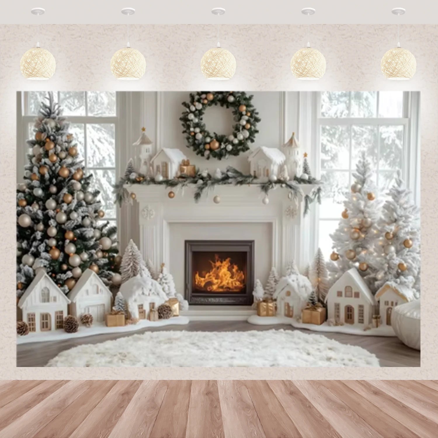 Décor Festif Hivernal pour Photos