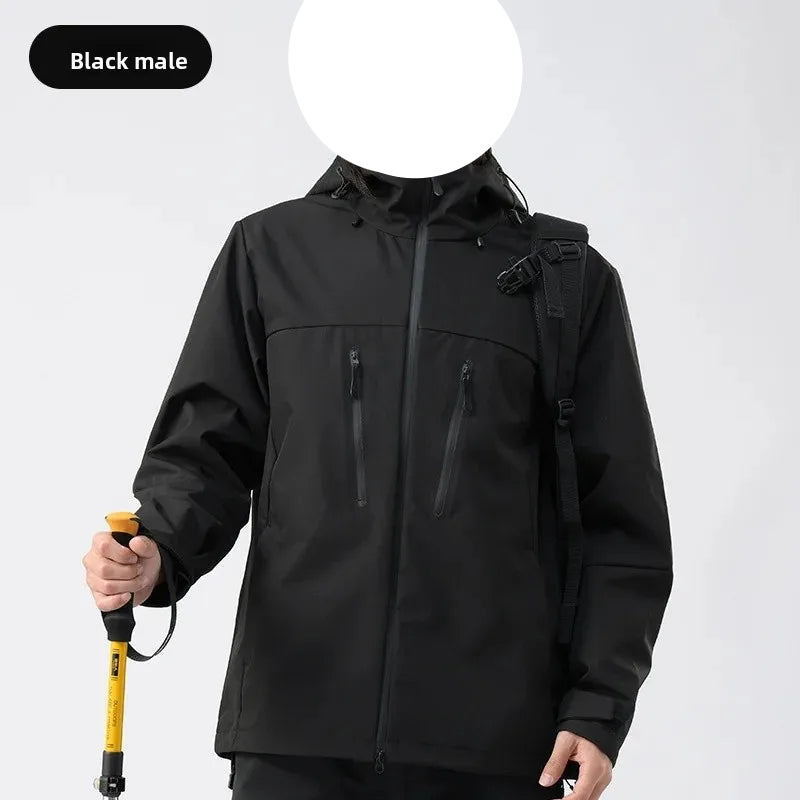 Veste d'extérieur imperméable et coupe-vent pour hommes et femmes, vêtements en peau collée monocouche, à la mode, printemps-automne