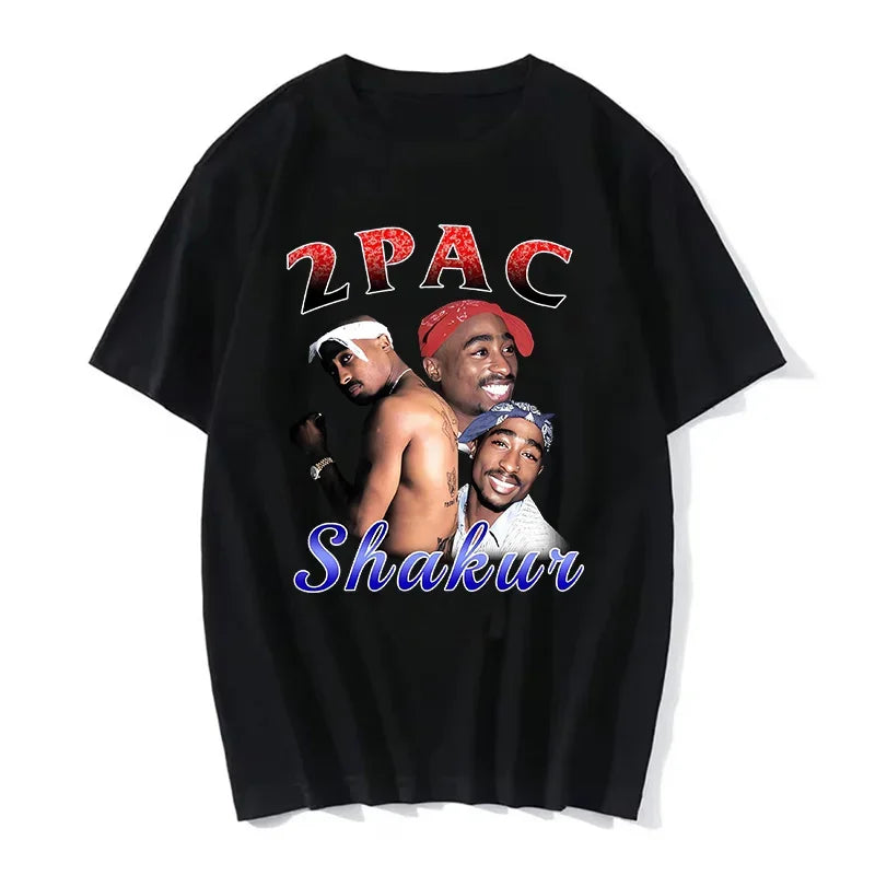 T-shirt Hip Hop Tupac Street Style