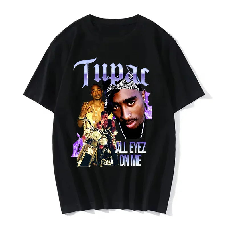 T-shirt Hip Hop Tupac Street Style