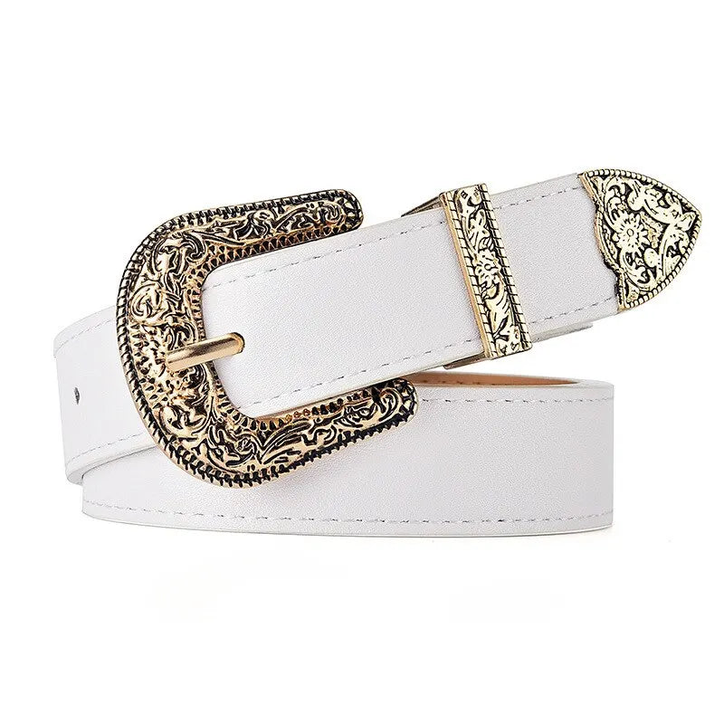 Ceinture Vintage Punk Y2K Unisexe en PU Sculptée