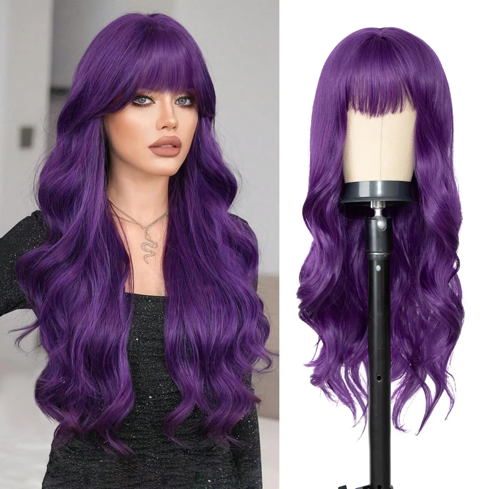 Perruque Vague Rouge Vin - Style Festif et Cosplay