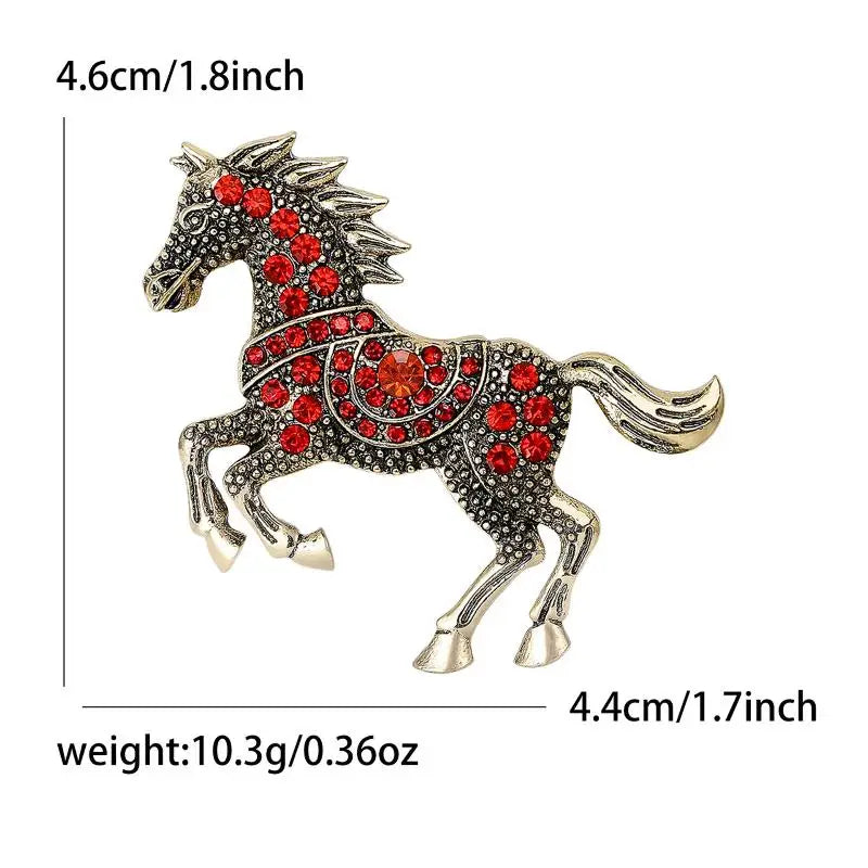 Elegant Horse Enamel Brooch - 4 Color Luxury Pin