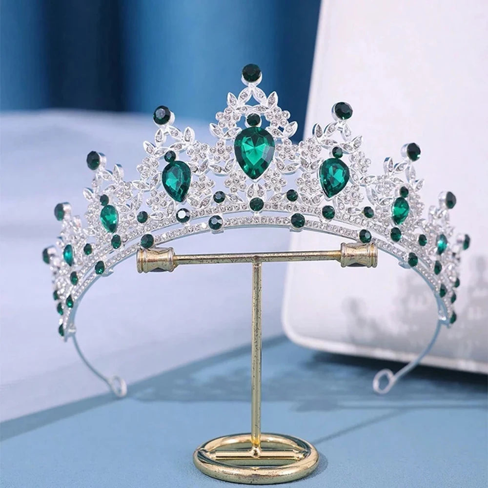 Couronne Élégante en Cristal pour Mariage et Fêtes