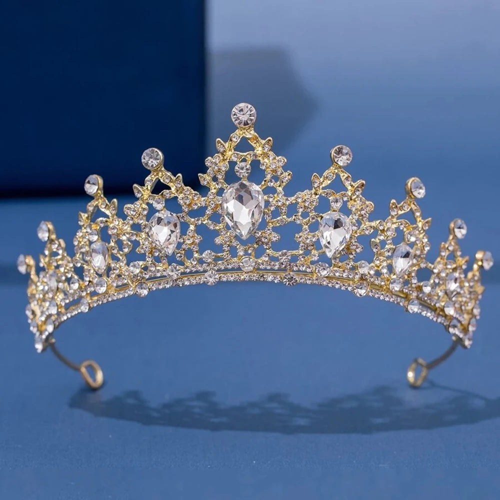 Couronne Élégante en Cristal pour Mariage et Fêtes