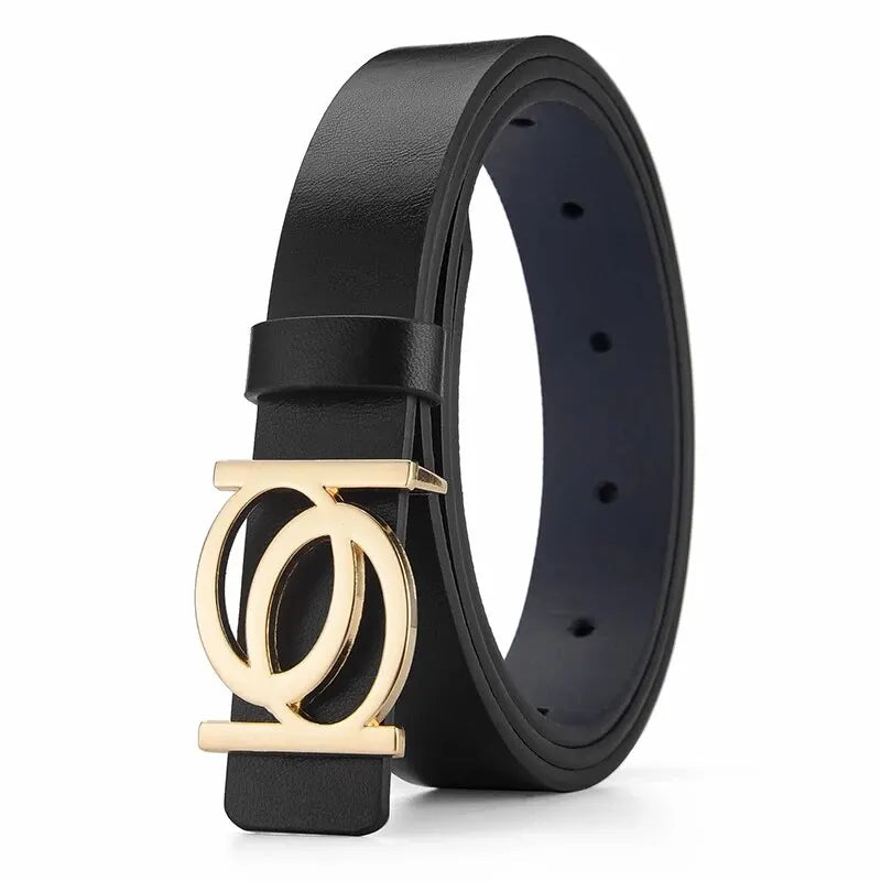 Ceinture PU Femme Double Bouton Mode Chic