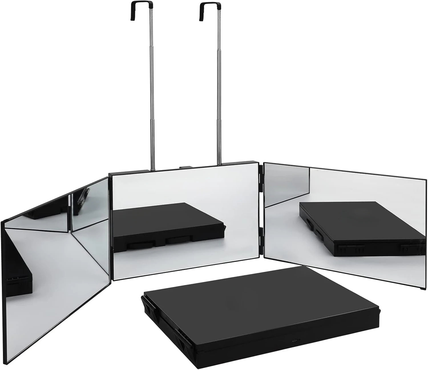 Miroir Triptyque Voyage 360° avec Crochet Réglable