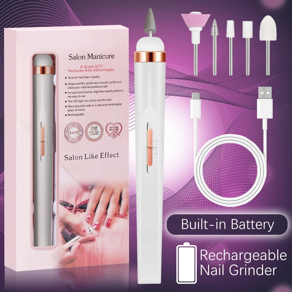 YIKOOLIN 5-in-1 USB Nail Drill & Manicure Kit