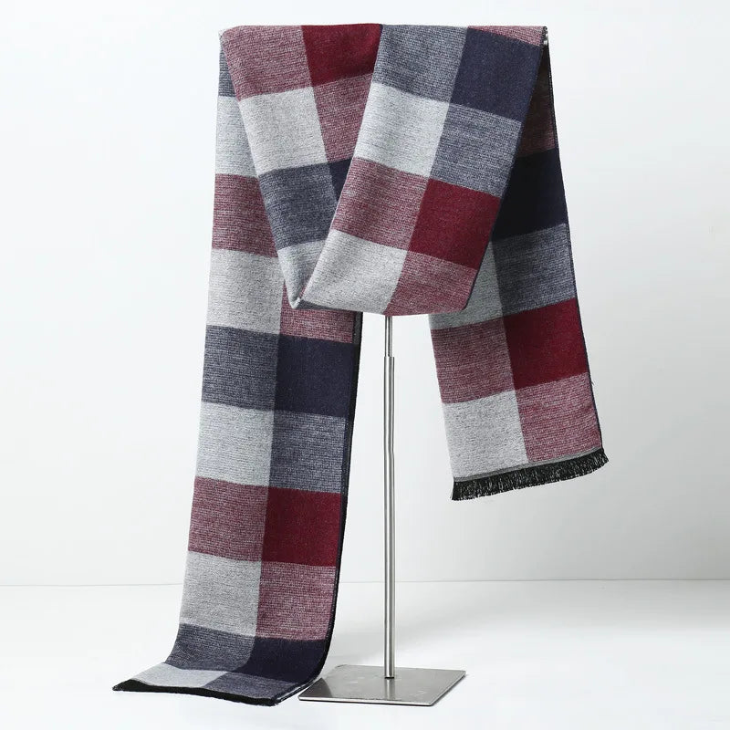 Plaid Pashmina Scarf: Men's Cozy Winter Wrap