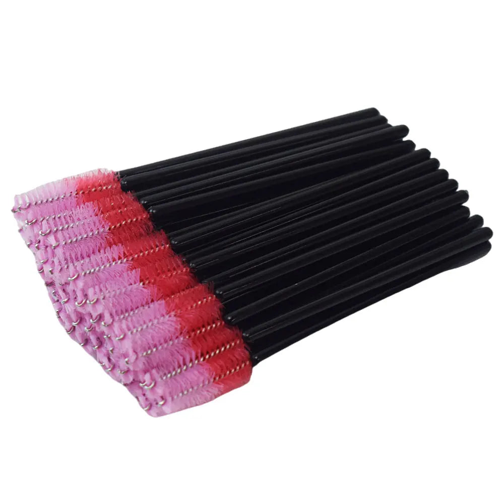 Brosses à cils colorées - 50 pièces en combo scintillant