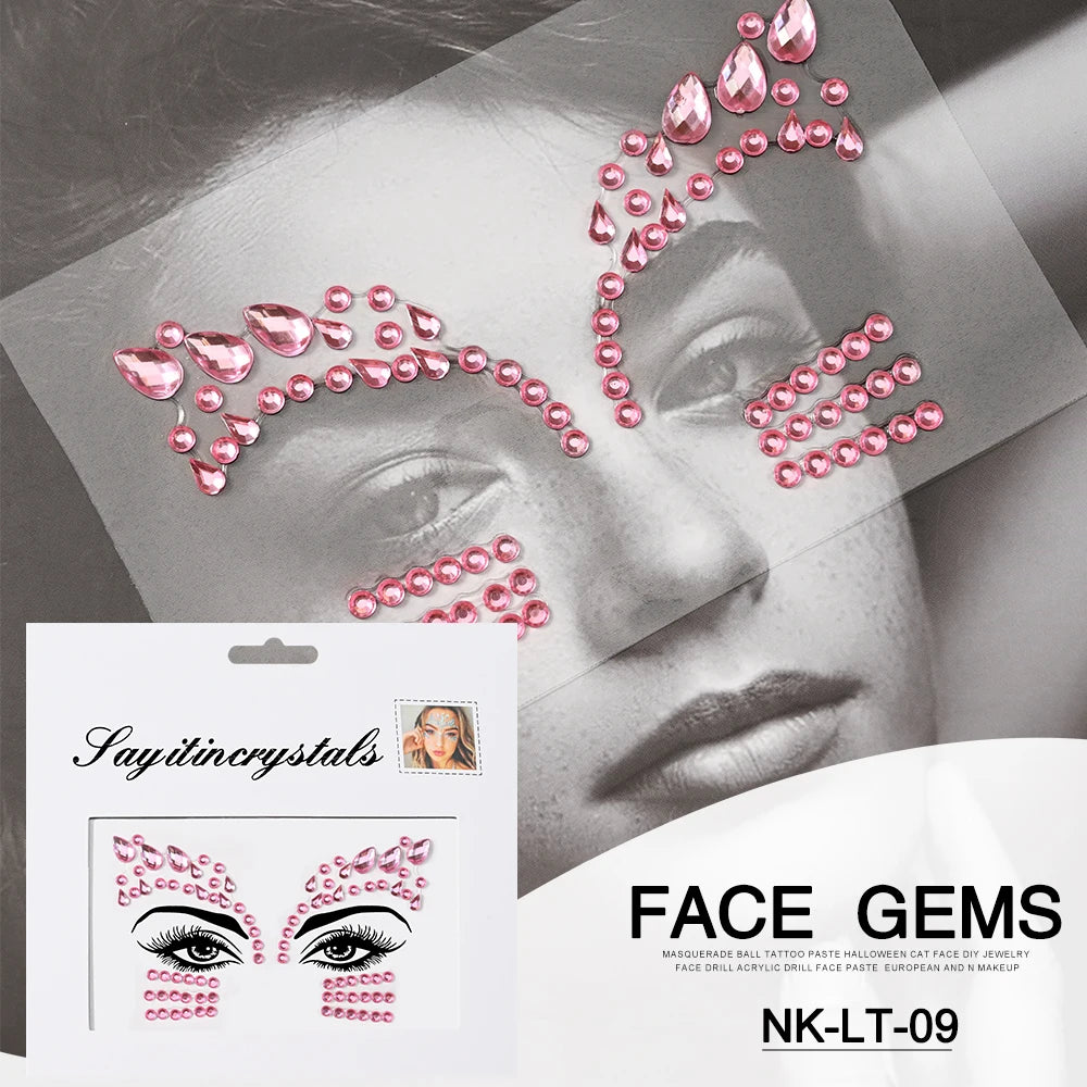 Strass 3D pour Visage - Éclat Festif