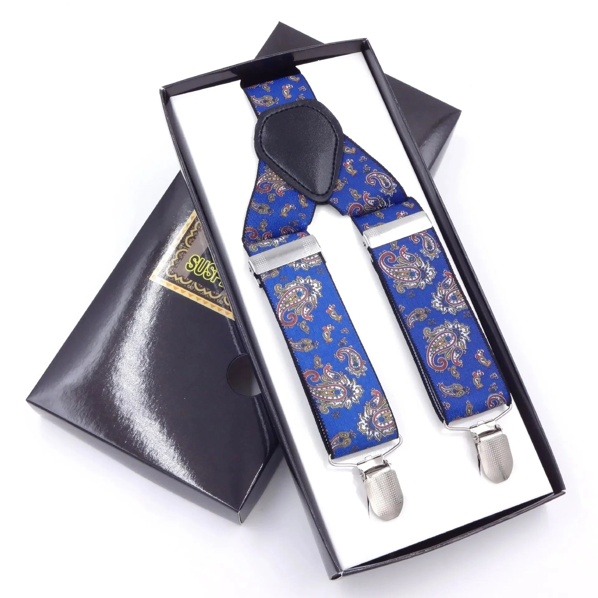 Chic Multicolor Clip Suspenders for Men - 3 Clips