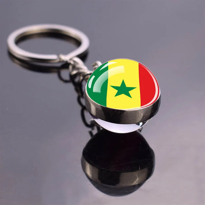 Porte-clés Drapeaux Africains en Verre