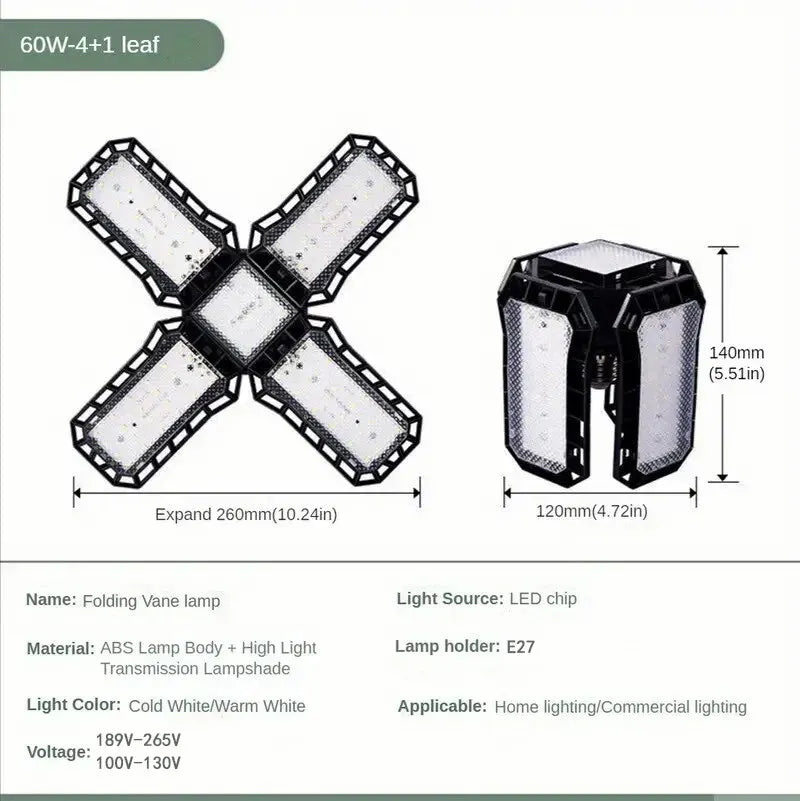 PIBAOGU FlexiBright LED Garage Lights - 45W to 80W