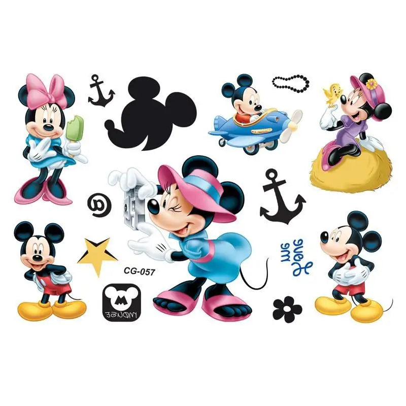 Autocollant Tatouage Mickey & Minnie - Étanche 1 Pièce