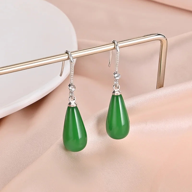 Trendy Pearl Drop Earrings - Red & Green Glam