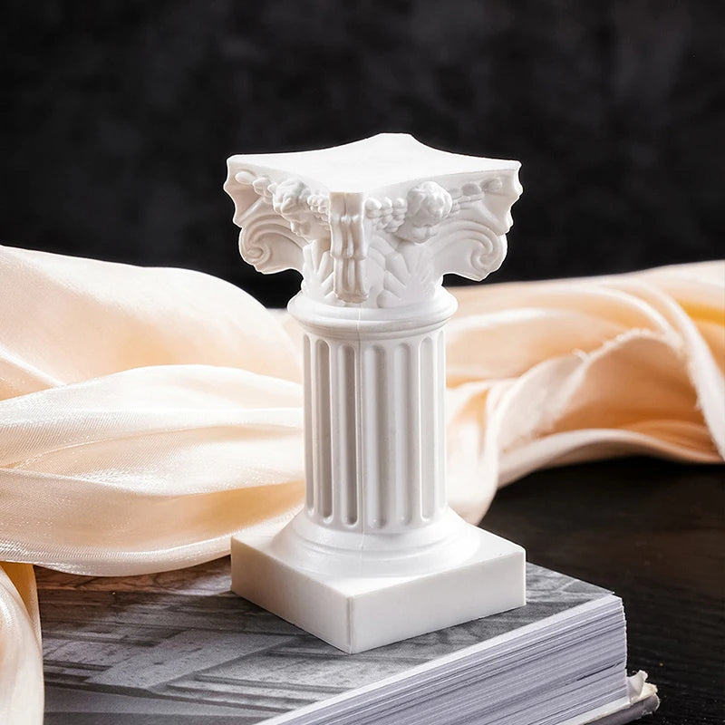 Roman Column Angel Candle Holder Sculpture