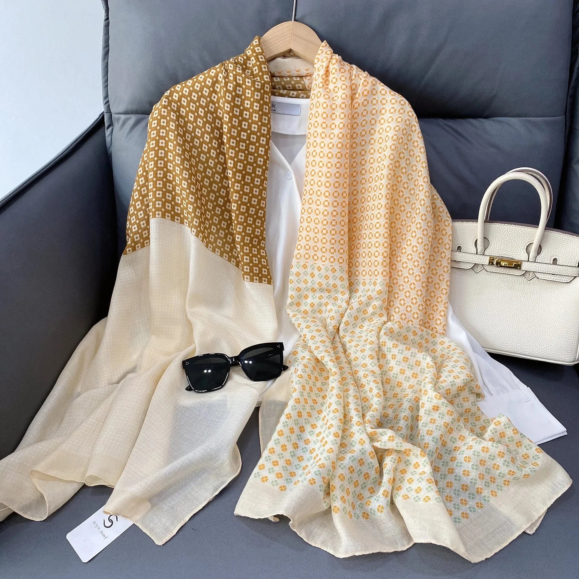 Écharpe Chic Coton-Lin : Élégance et Protection Solaire