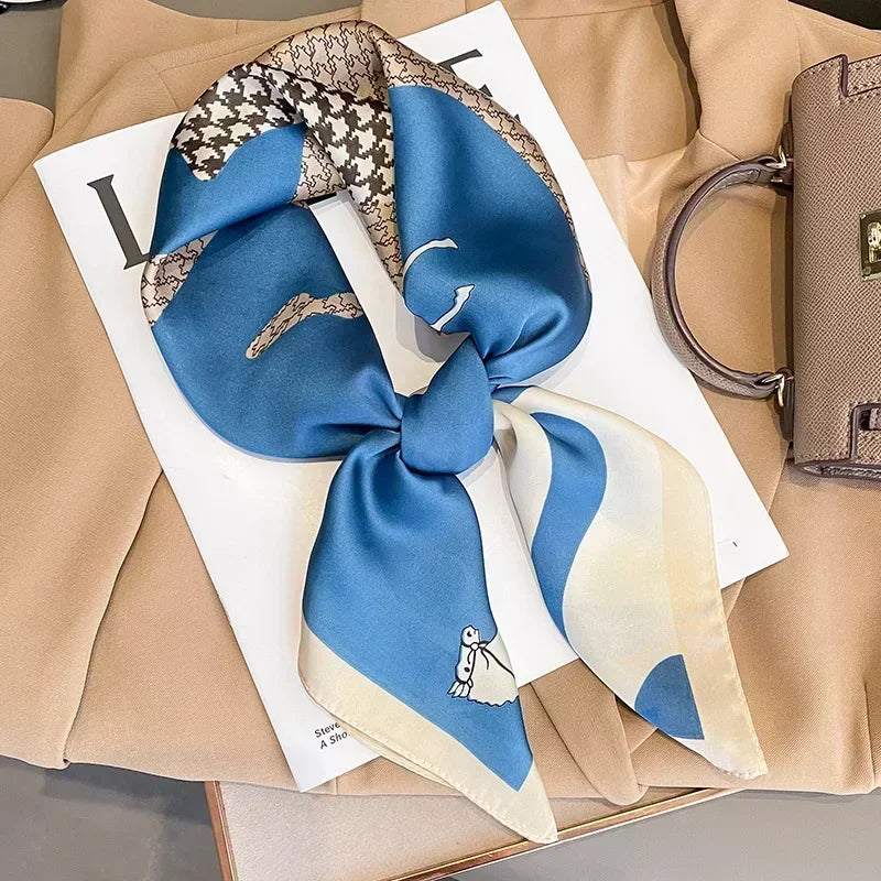 Foulard Luxe Satiné Équestre pour Femme
