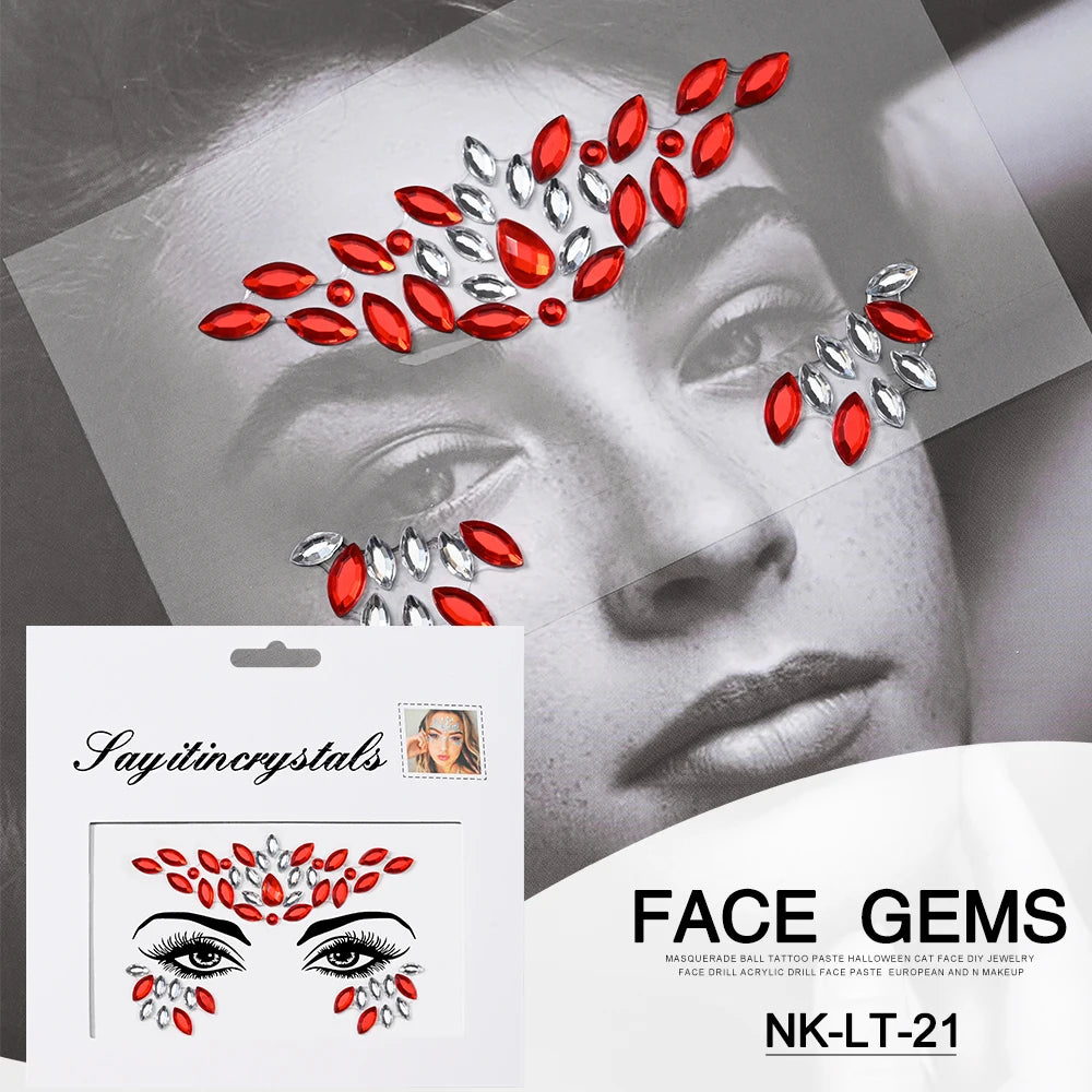 Strass 3D pour Visage - Éclat Festif