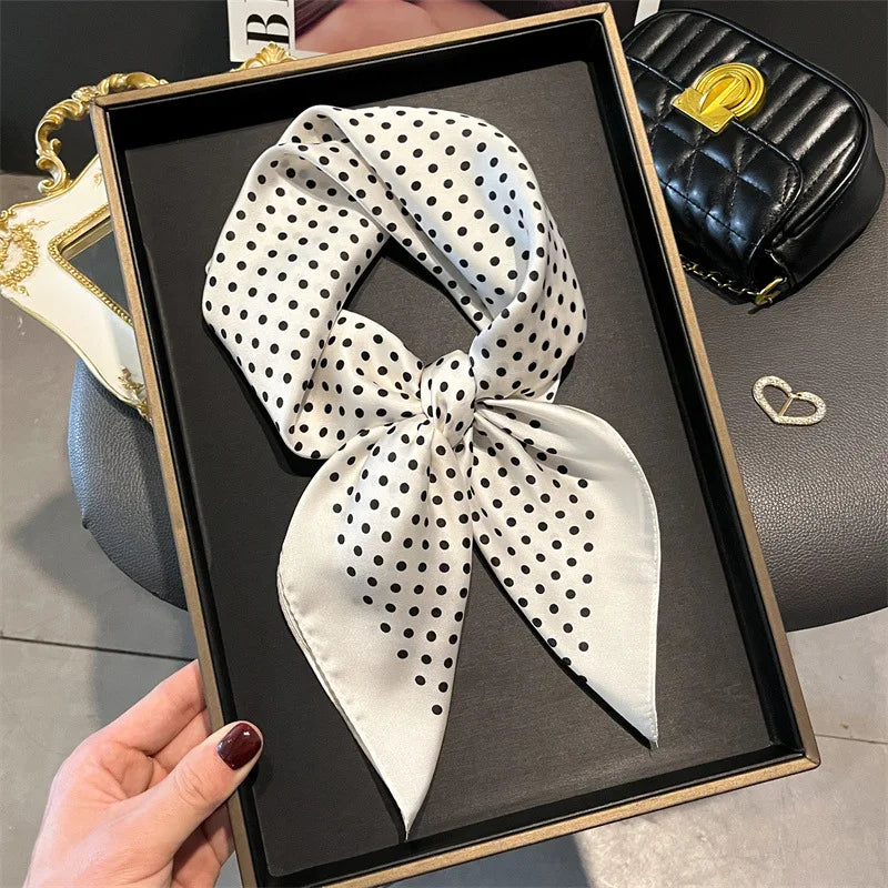 Silk Chic: Korean Floral Square Scarf 70x70cm