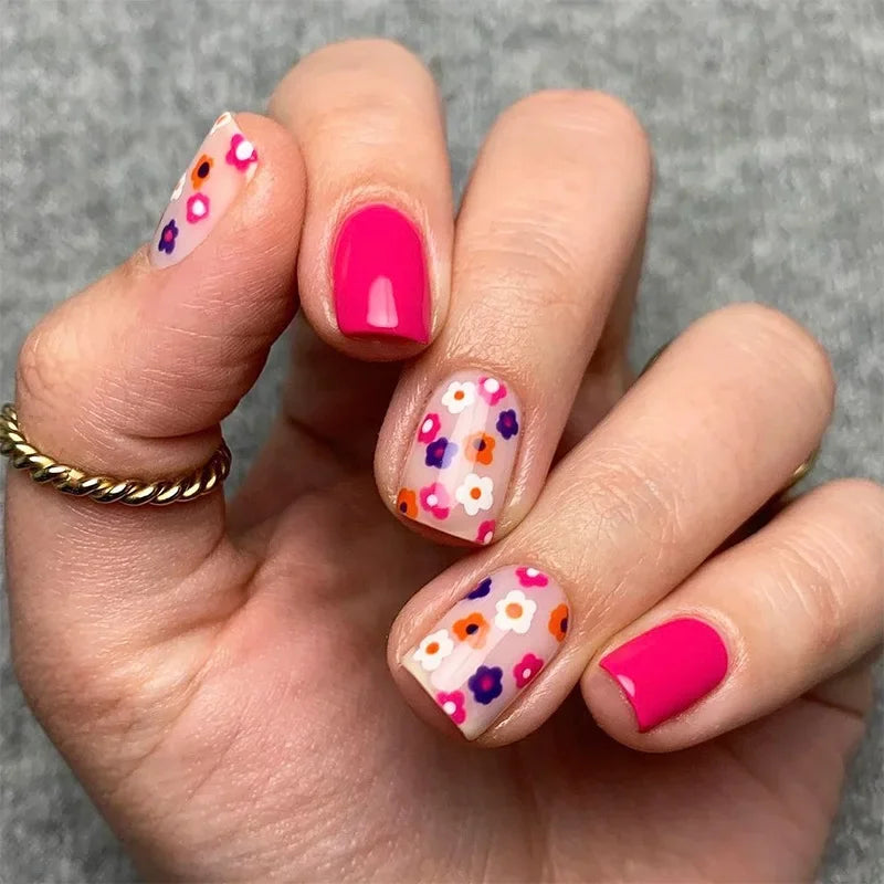 Fleurs Printanières - Faux Ongles Brillants