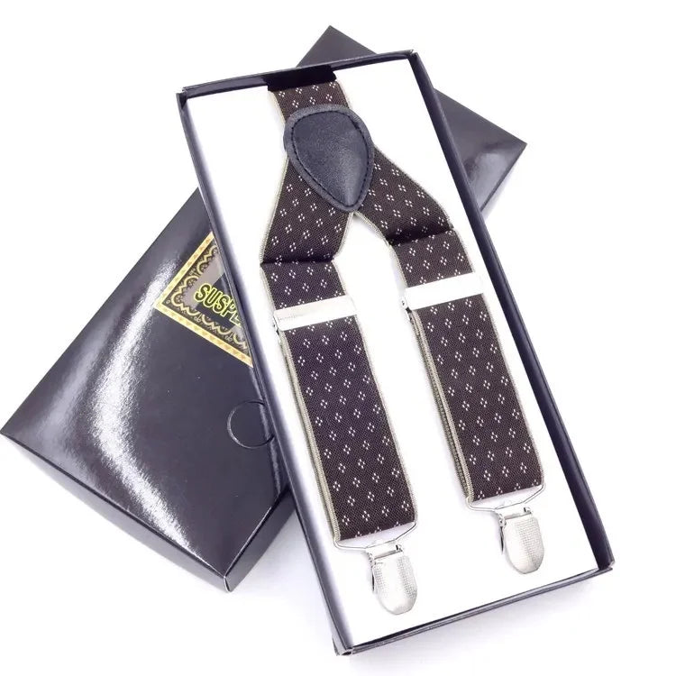 Chic Multicolor Clip Suspenders for Men - 3 Clips