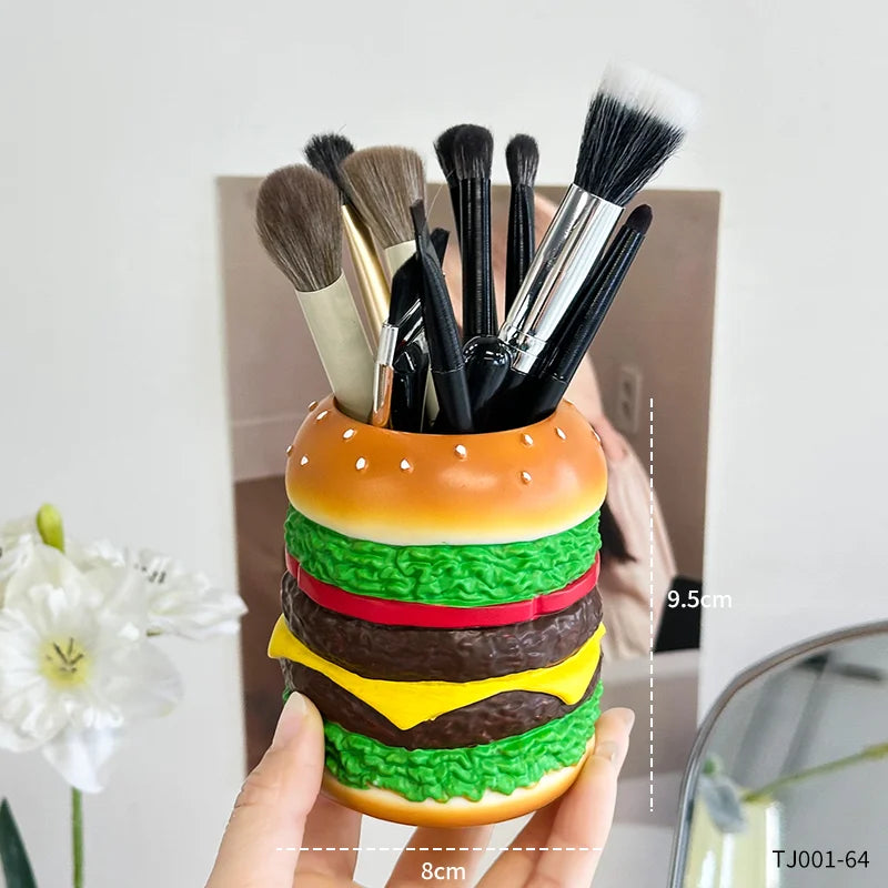 Miniso Étui à Maquillage Burger Fantaisie Résine