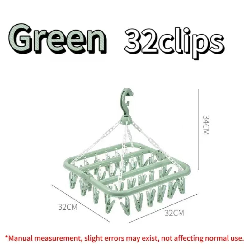 Cintre Pliable 32 Clips pour Séchage Optimal