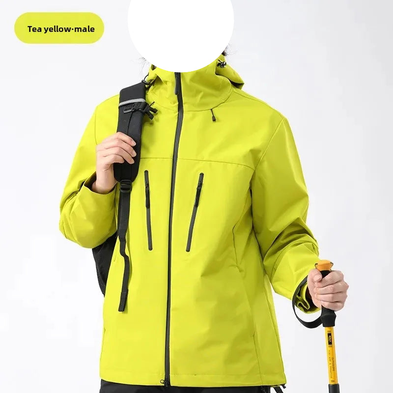 Veste d'extérieur imperméable et coupe-vent pour hommes et femmes, vêtements en peau collée monocouche, à la mode, printemps-automne