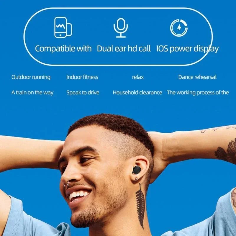 A6S TWS Casque Sans Fil Bluetooth 5.0 Écouteurs Stéréo avec Micro - Zone shopping