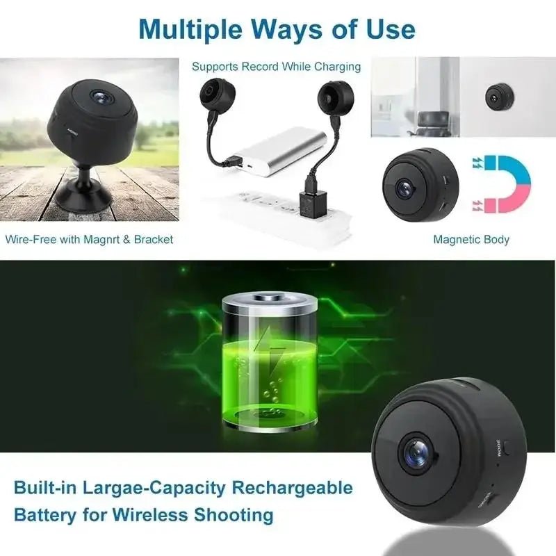 A9 Mini caméra WiFi Surveillance sans fil Protection de sécurité moniteur à distance caméscopes Surveillance vidéo maison intelligente - Zone shopping