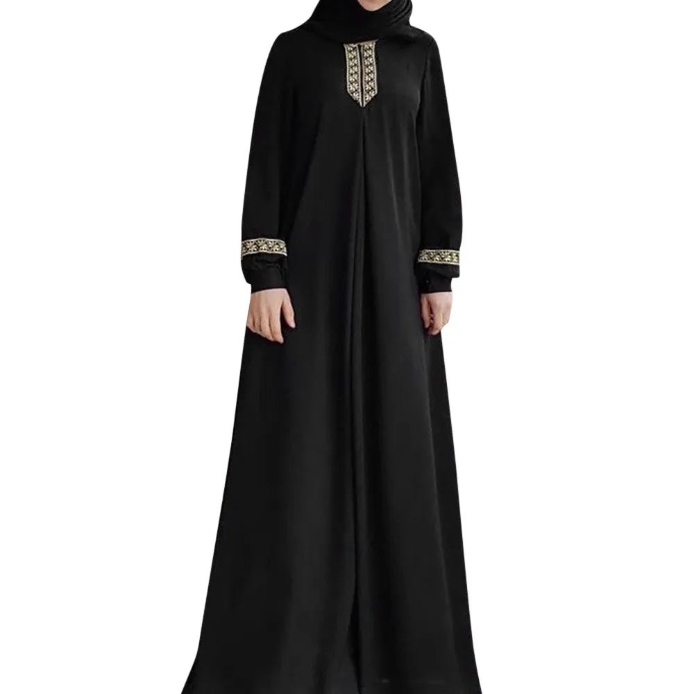 Abaya Longue Musulmane Femme - Vêtement Islamique Imprimé Patchwork - Zone shopping