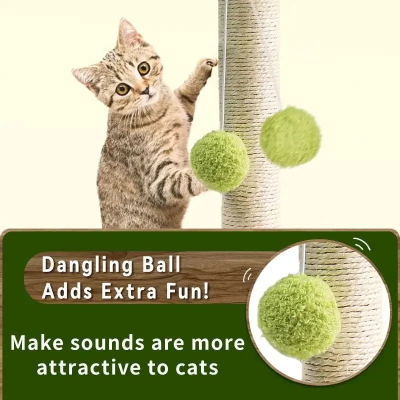 Arbre à Gratter en Sisal Naturel avec Balle en Bois pour Chaton - Zone shopping
