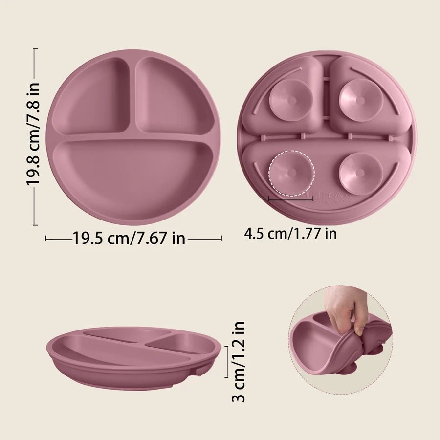Assiette à manger en Silicone pour bébé, 1 pièce, sans BPA, plats pour enfants, aspiration, vaisselle d'entraînement pour tout - petits, bols d'alimentation pour enfants, articles pour bébés - Zone shopping