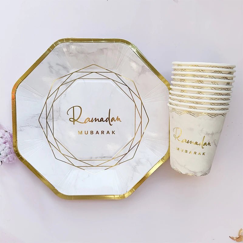 Assiettes Eid Mubarak 2025 - Décoration Ramadan & Cadeaux Islamiques - Zone shopping